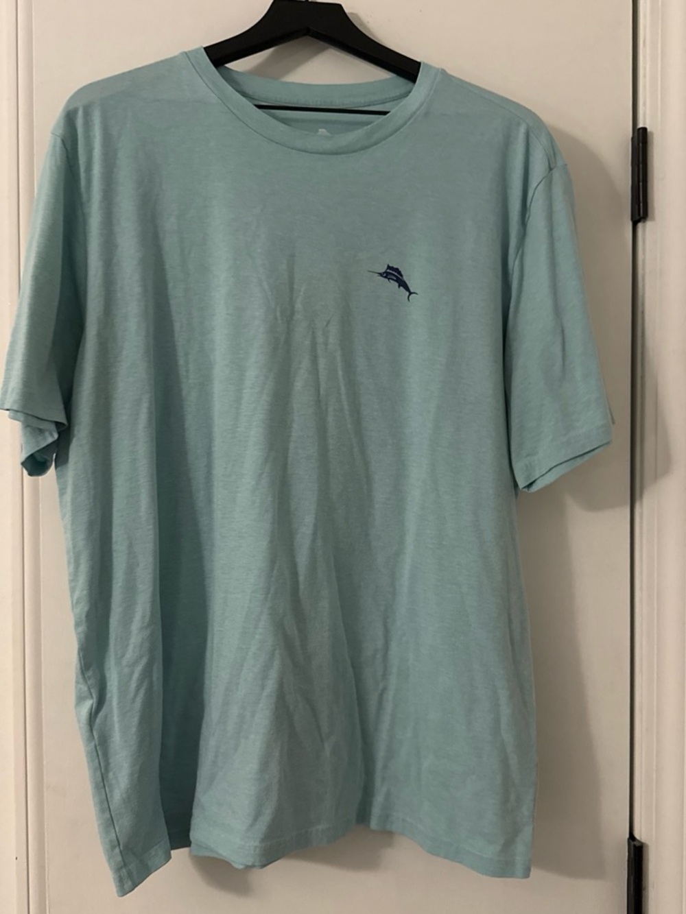 Tommy Bahama Light Aqua Short-Sleeve T-Shirt with Navy Marlin Logo